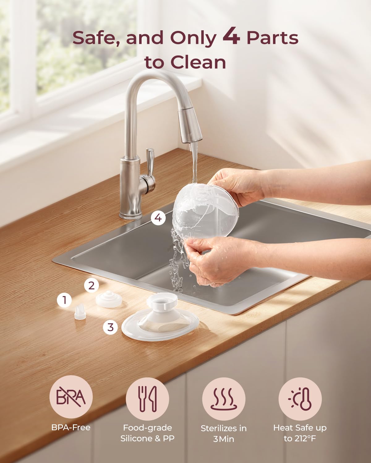 Momcozy M5 Lite quiet operation under 48 dB.