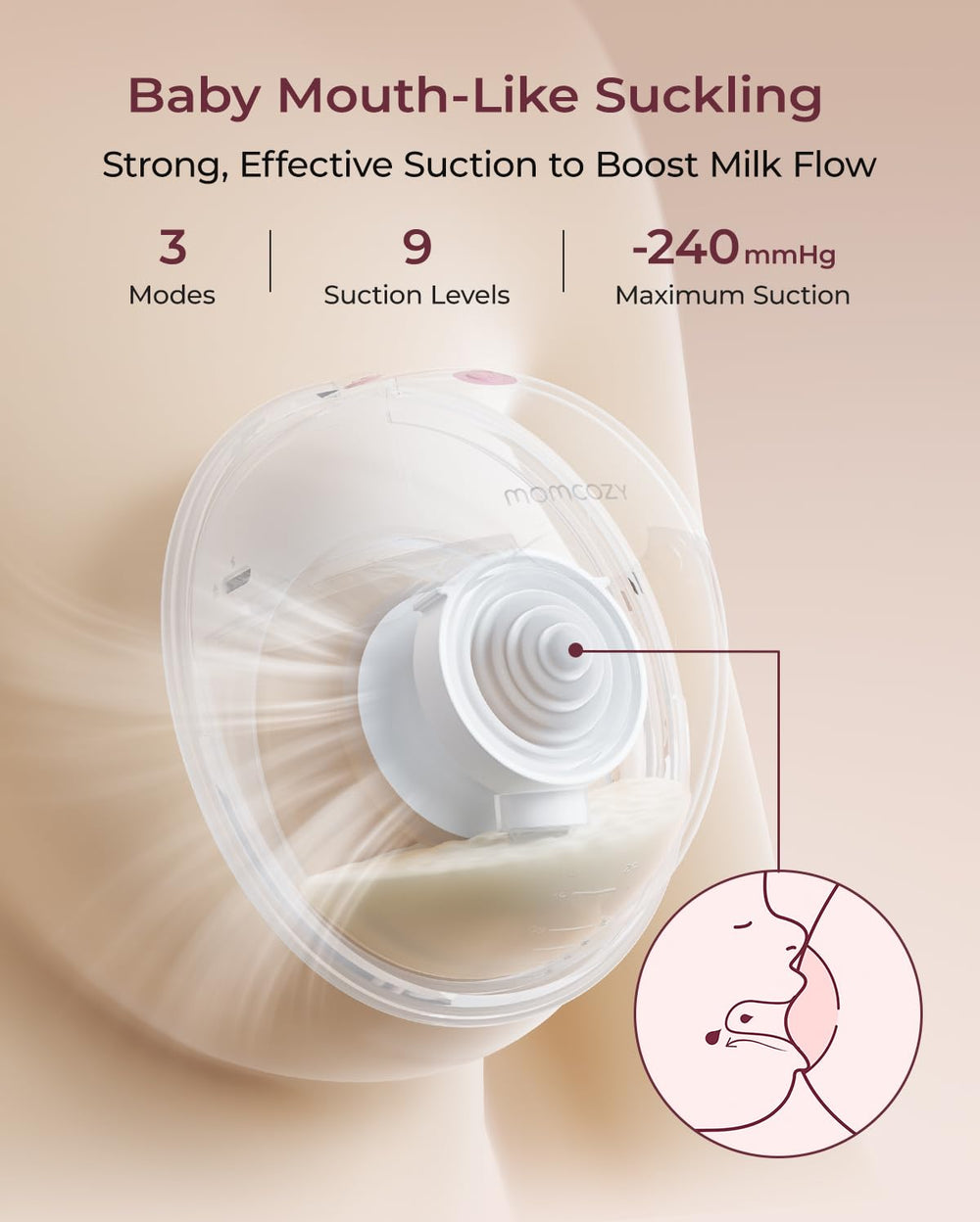 Momcozy M5 Lite ultra-lightweight design for all-day comfort.