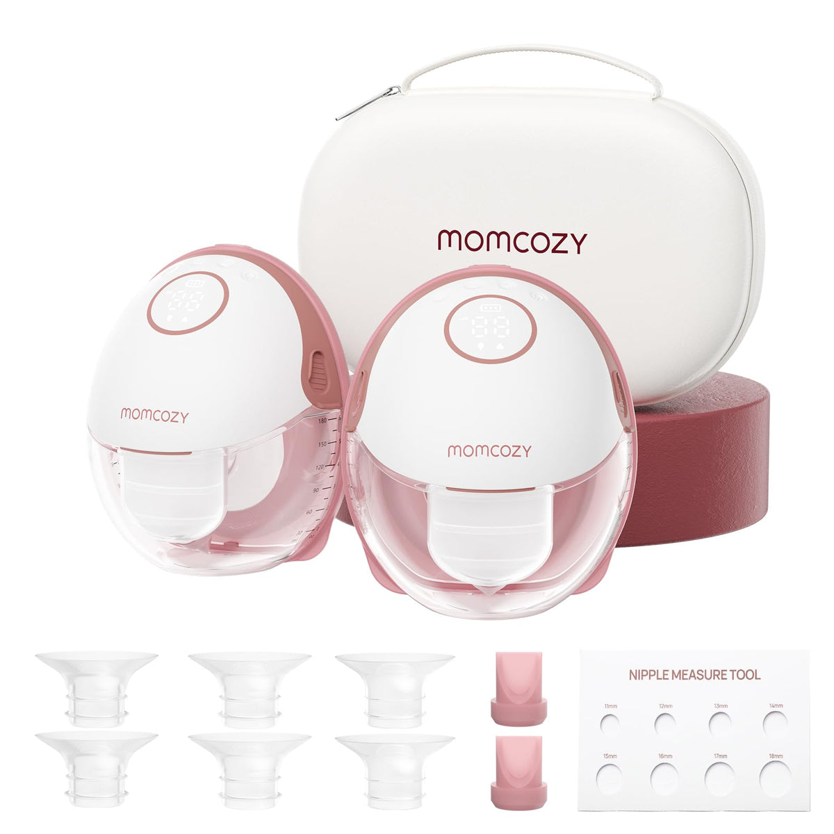 Momcozy M6 wearable pump in-bra fit enables discreet hands-free pumping.