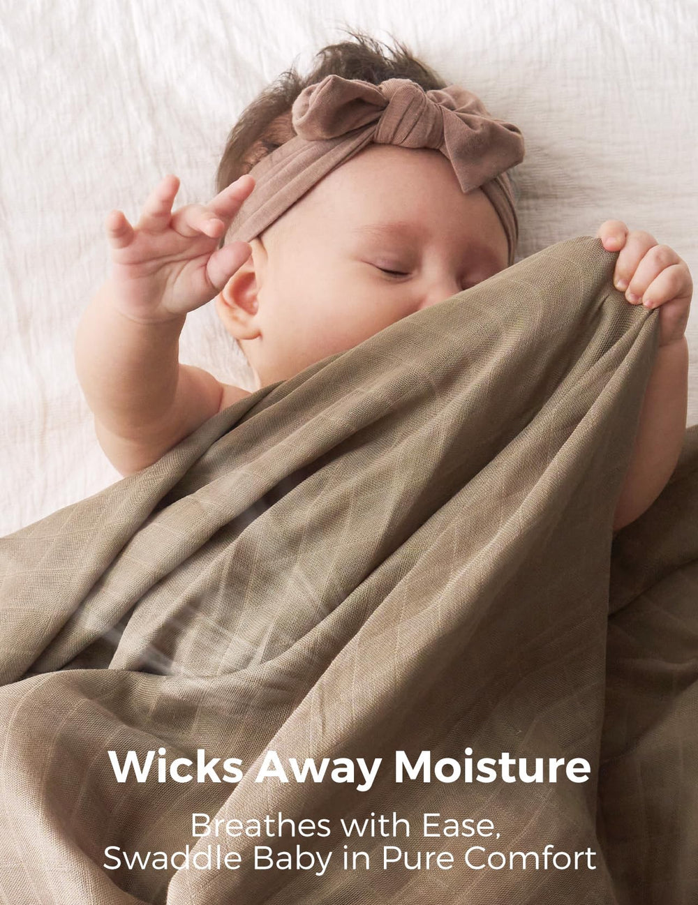 Momcozy muslin swaddle blanket used as stroller cover on sunny days