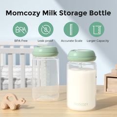 Momcozy 11 oz bottle provides extended feeding time with fewer refills.