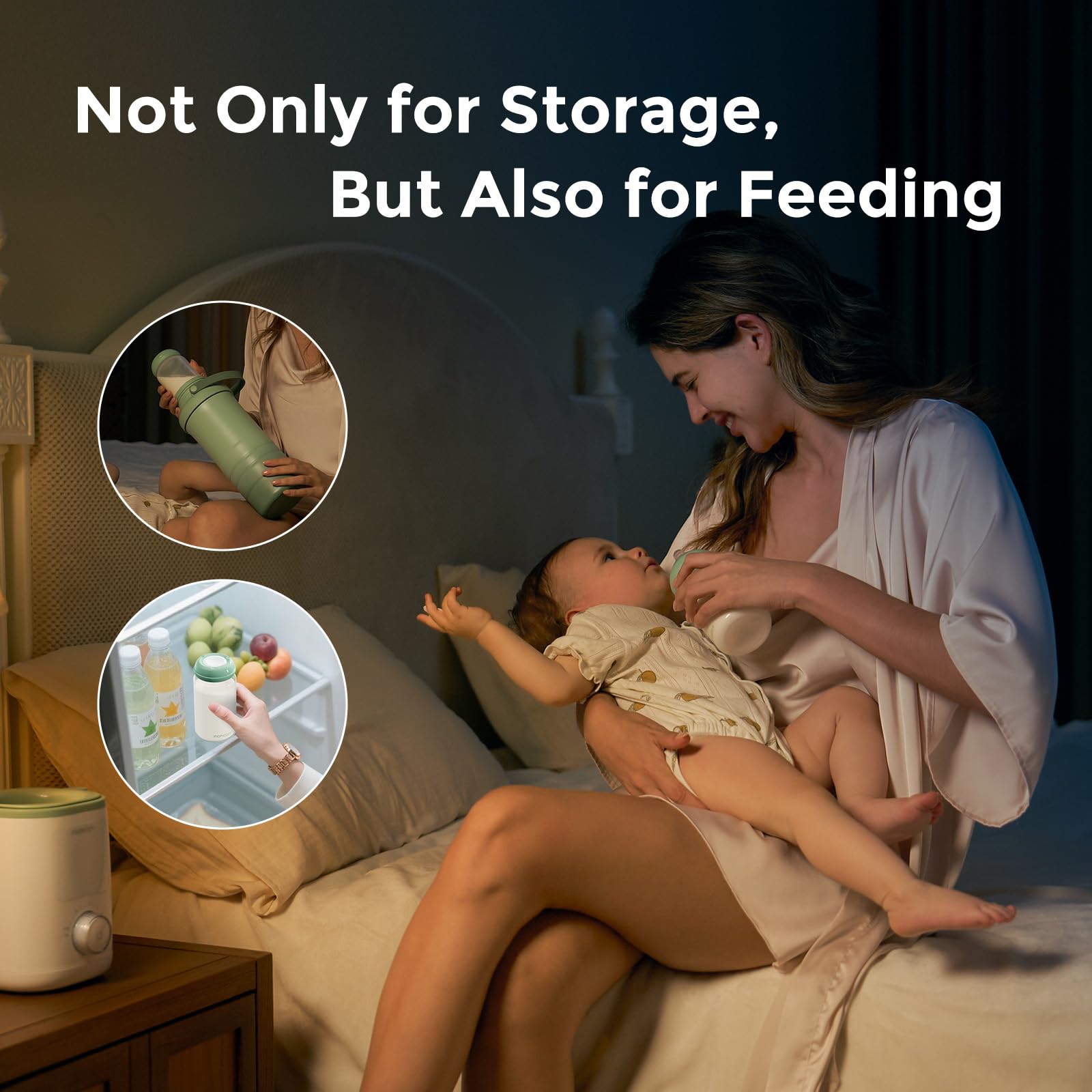 Momcozy BPA-free bottle uses safe materials for daily baby storage.