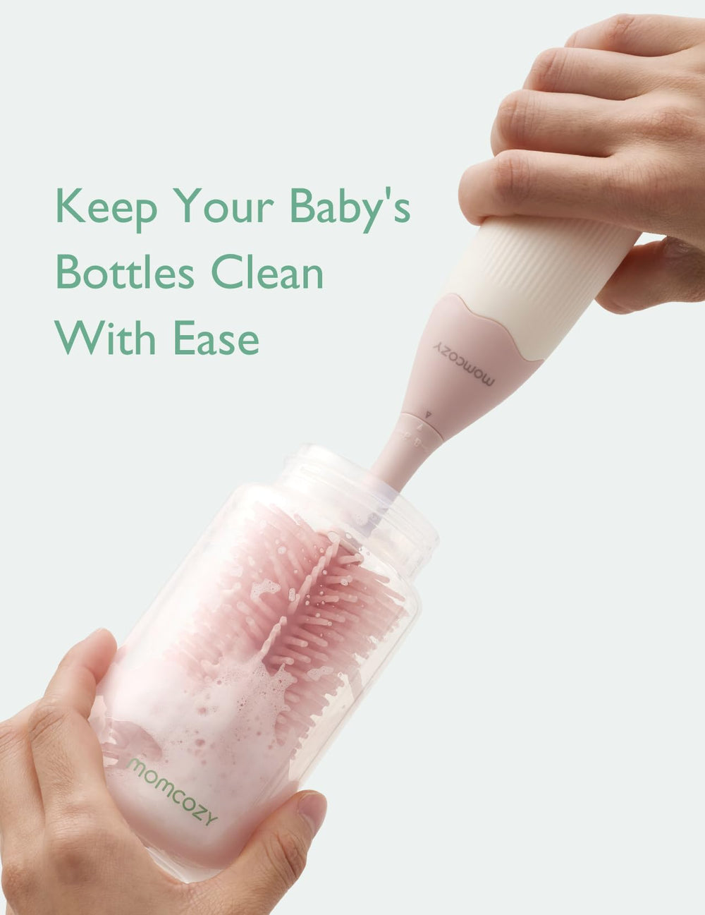 Momcozy non-slip handles provide comfortable grip during washes