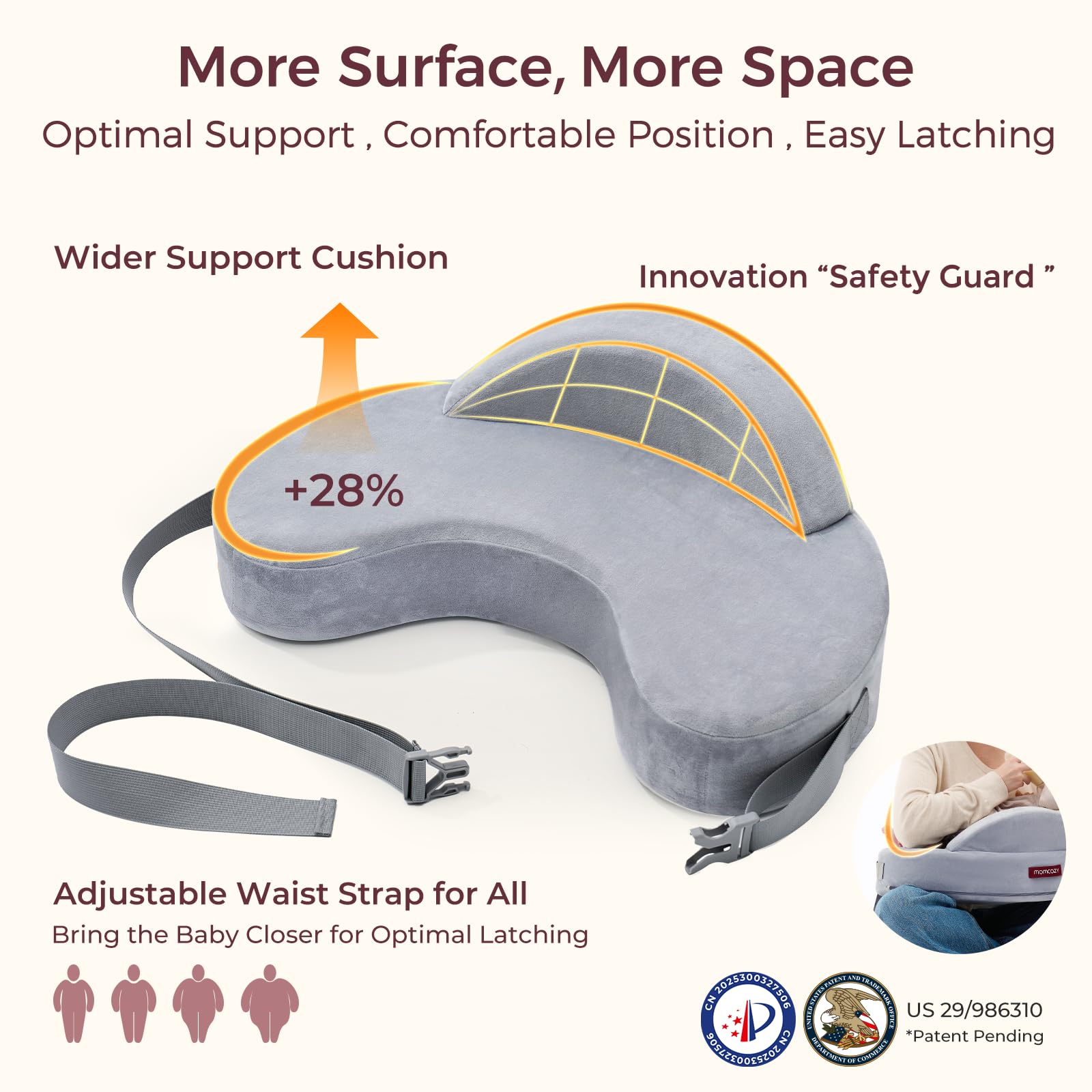 Momcozy pillow includes a dustproof liner to maintain freshness