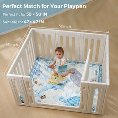 Momcozy Ocean Theam Play Mat with non-slip back on floor