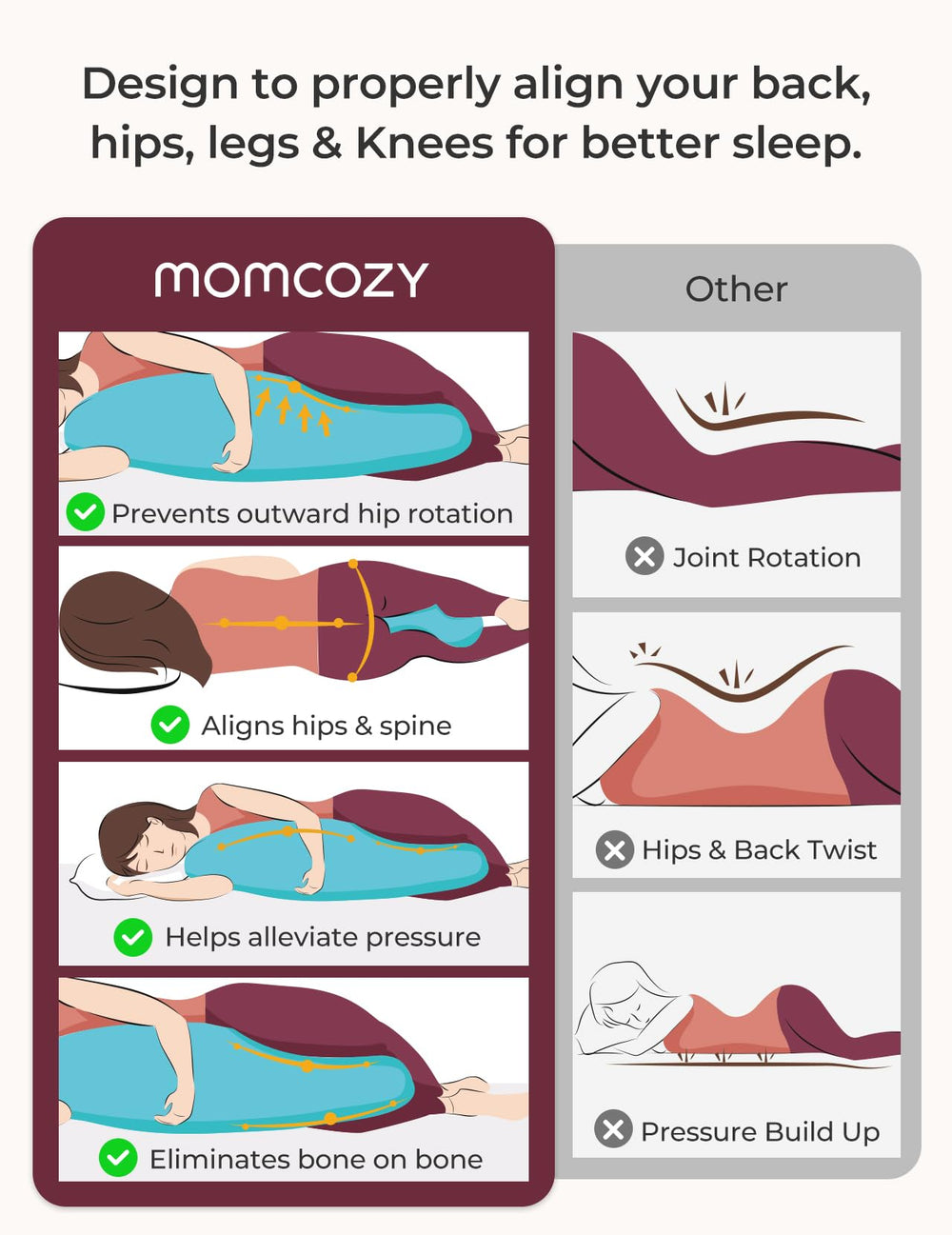 Momcozy breathable jersey cover keeps skin cool during pregnancy