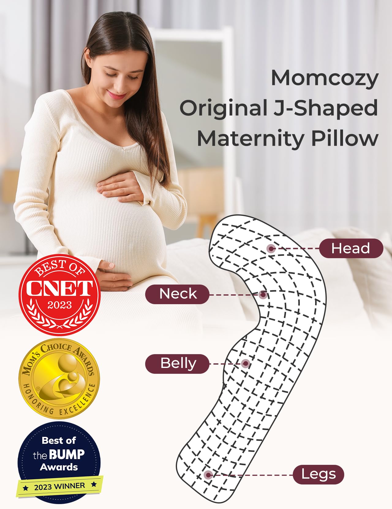 Momcozy ergonomic softness demonstrates versatile neck and back relief