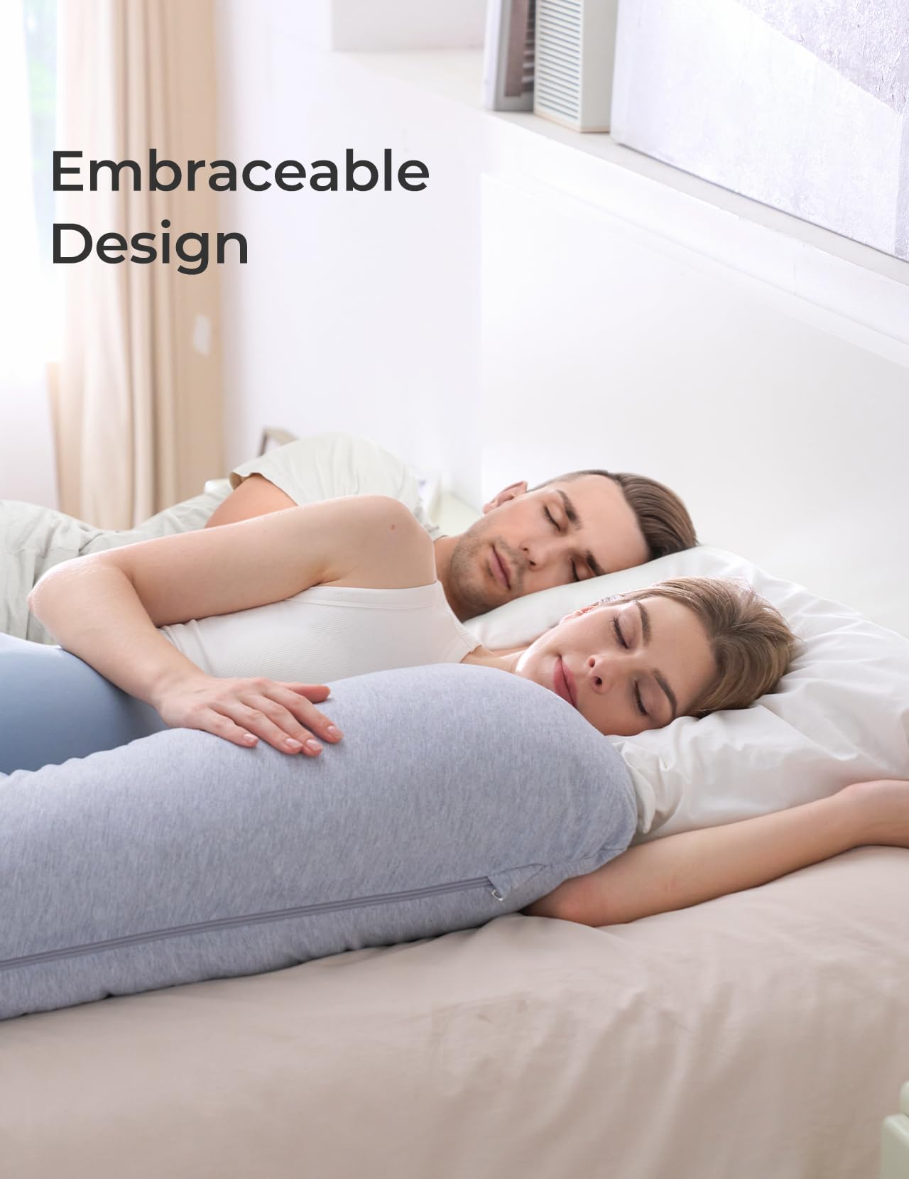 Momcozy side-sleep relief supports comfort during daily lounging
