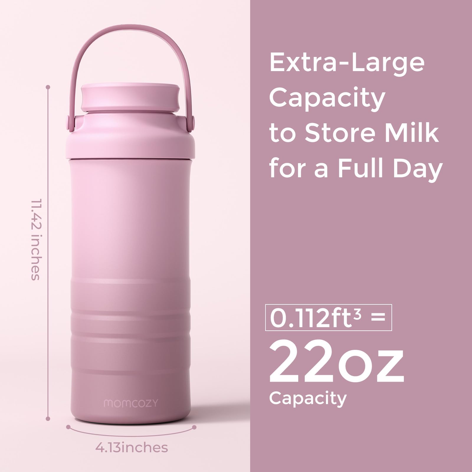 Momcozy replaceable bottles and nipples for flexible feeding on the move.