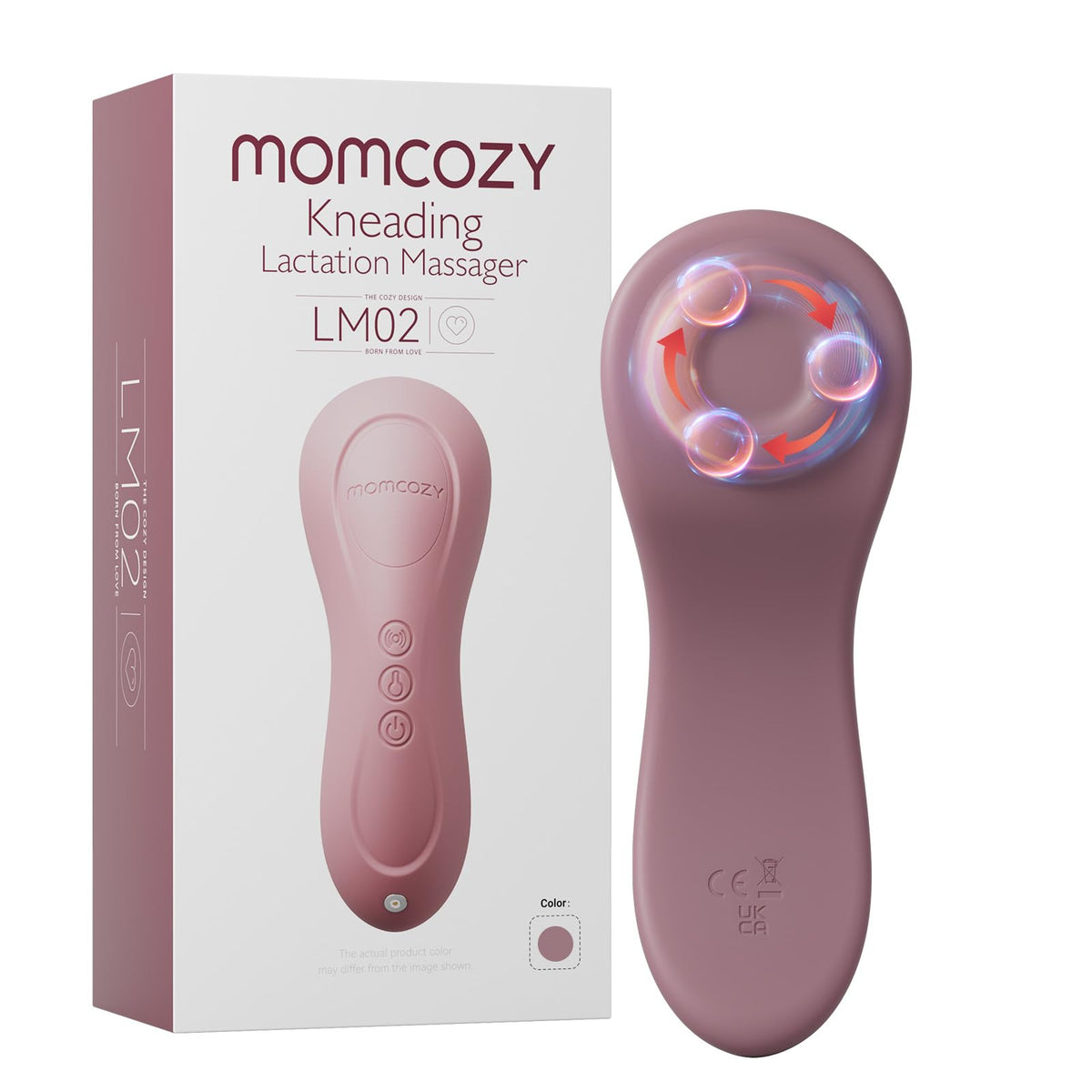 Momcozy rolling lactation massager front view for targeted relief during pumping.