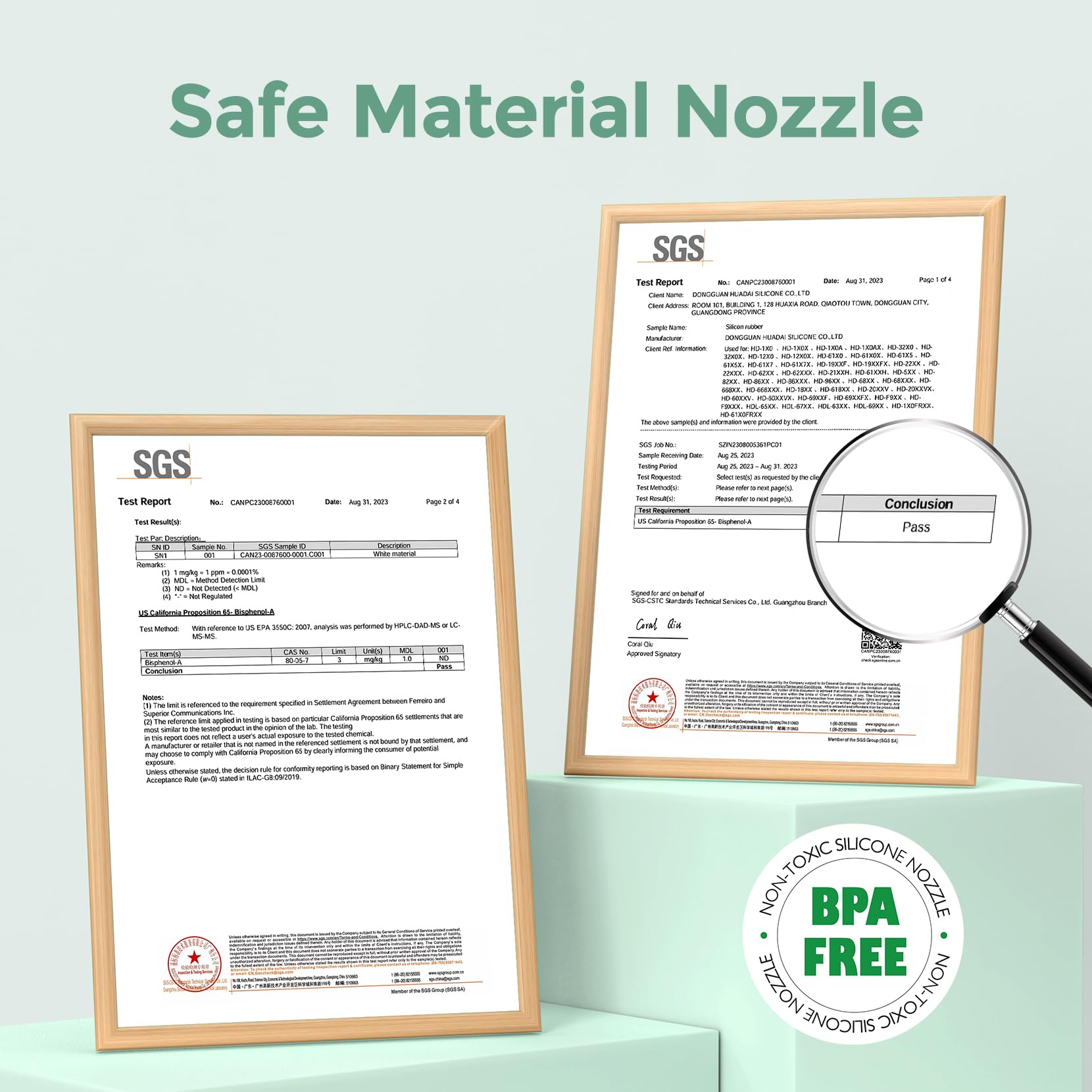 Momcozy soft silicone tips image showcases safe materials for sensitive noses.