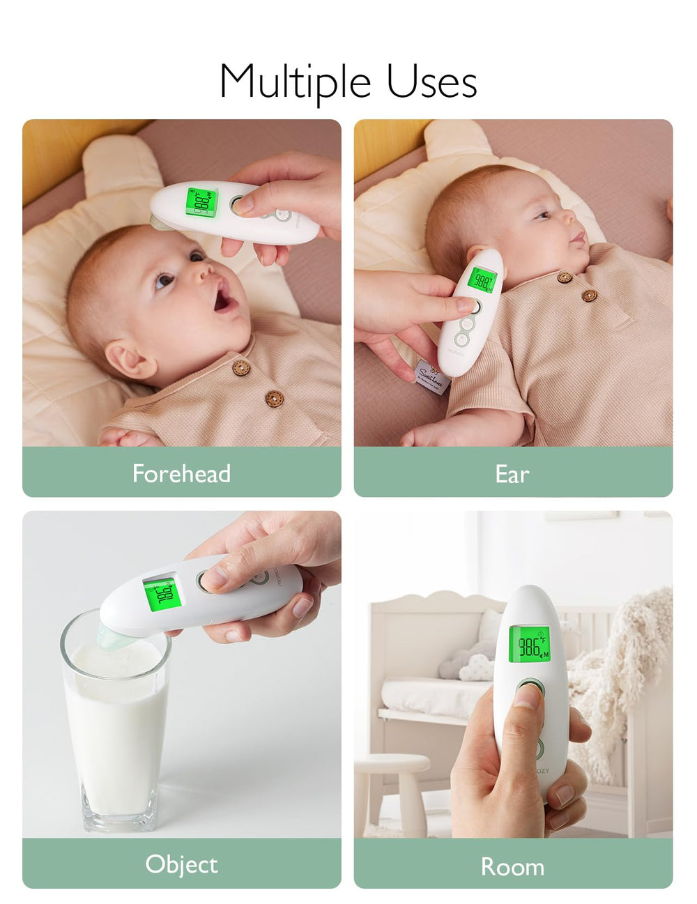 Momcozy room temperature mode reveals ambient readings.