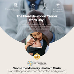 Momcozy WeeSnug ergonomic M-position supports baby's hips for healthy seating