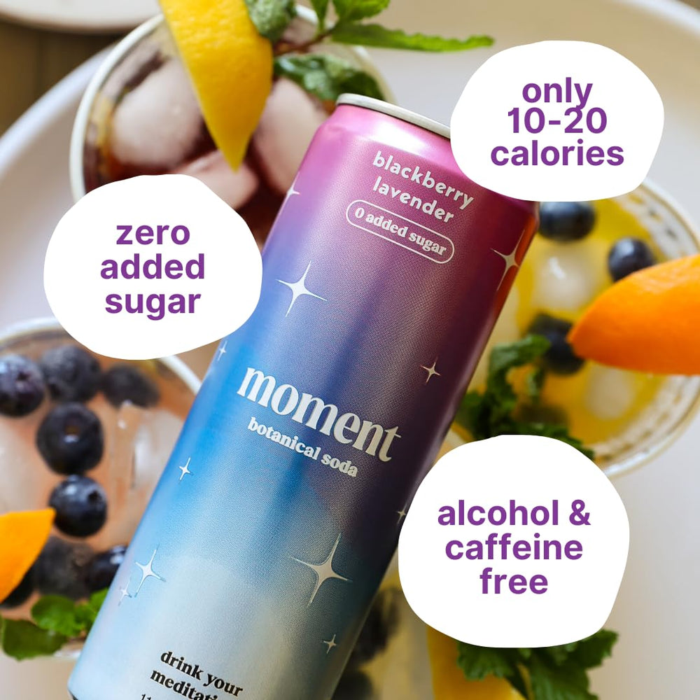 Moment blackberry lavender glass emphasizes calming aroma and complex taste.