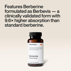 Momentous Berberine label front emphasizing NSF sport certification and plant-based formula