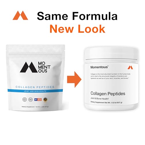 Momentous collagen peptides scoop shown for easy daily dosing and mixability