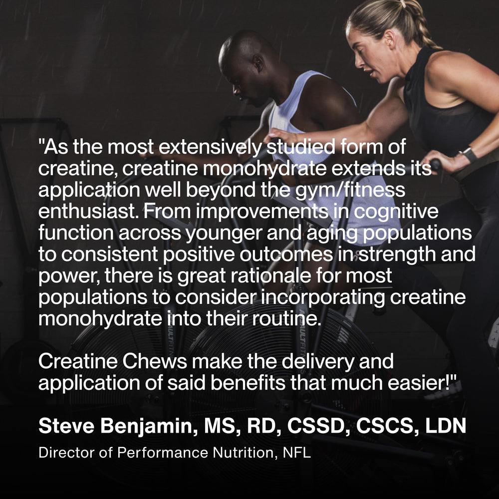 Momentous Creatine Chews label and ingredients highlighting quality and monohydrate