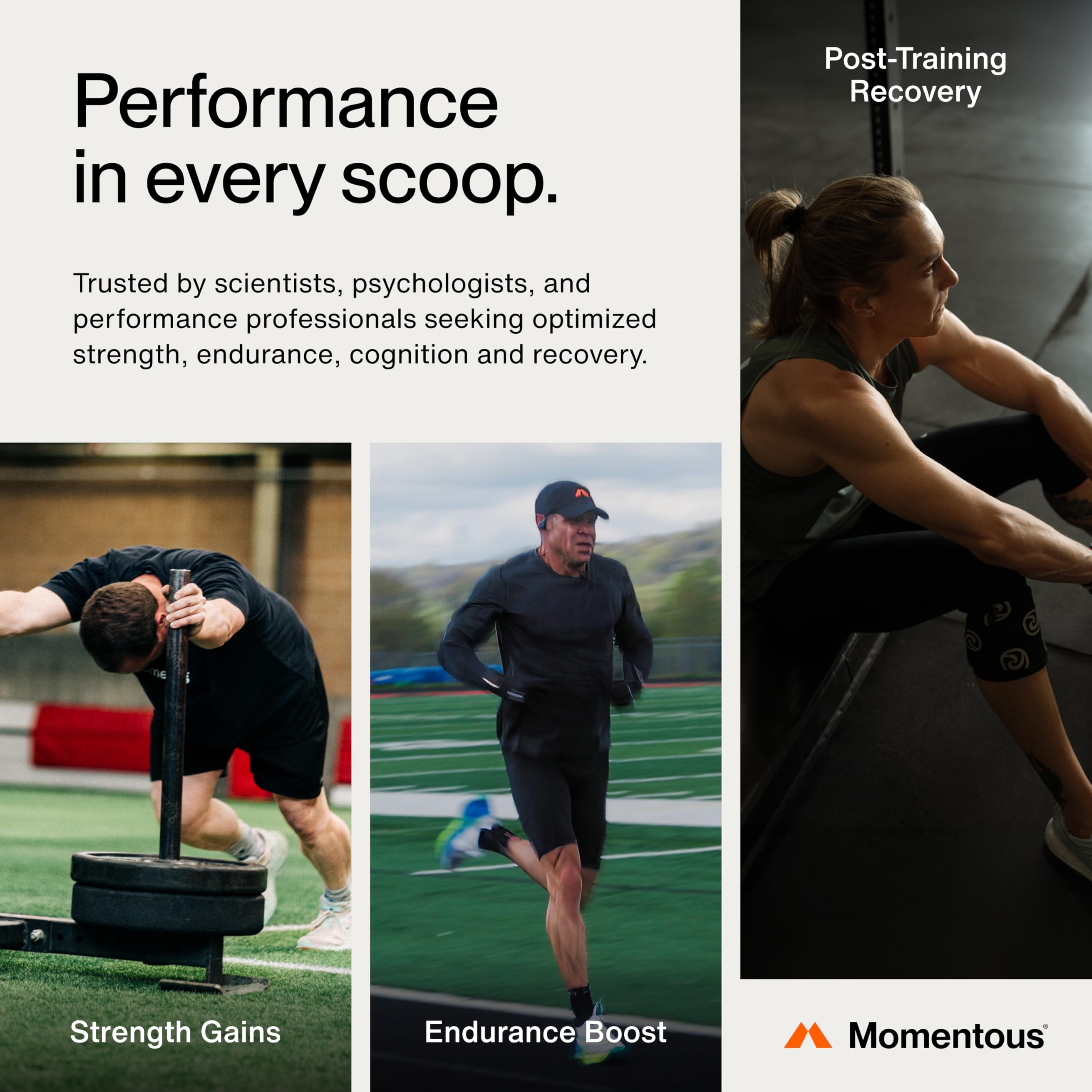 Momentous Creatine Lemon Powder athlete during workout for lean muscle support