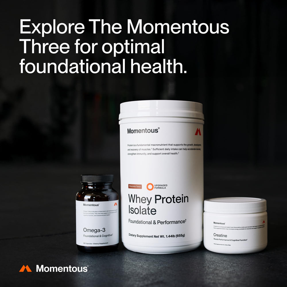 Momentous Creatine Monohydrate Powder suits athletic routines and training consistency.