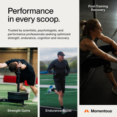 Momentous Creatine Monohydrate Powder mixed in water demonstrates quick, smooth dissolving.