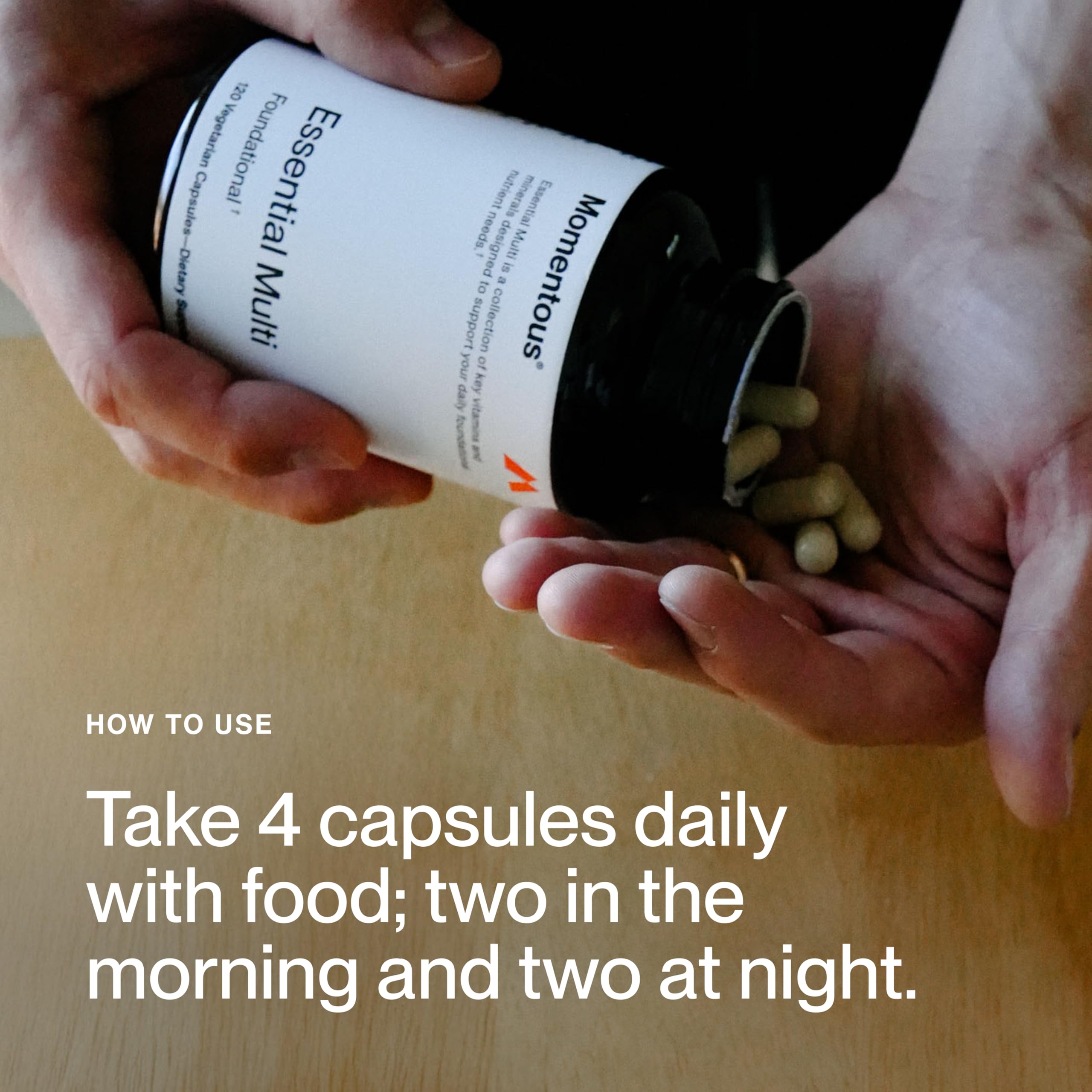 Dosing flexibility with a 4-capsule serving for individual needs.