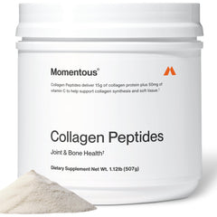 Momentous Grass-Fed Collagen Powder bottle for daily use and premium packaging