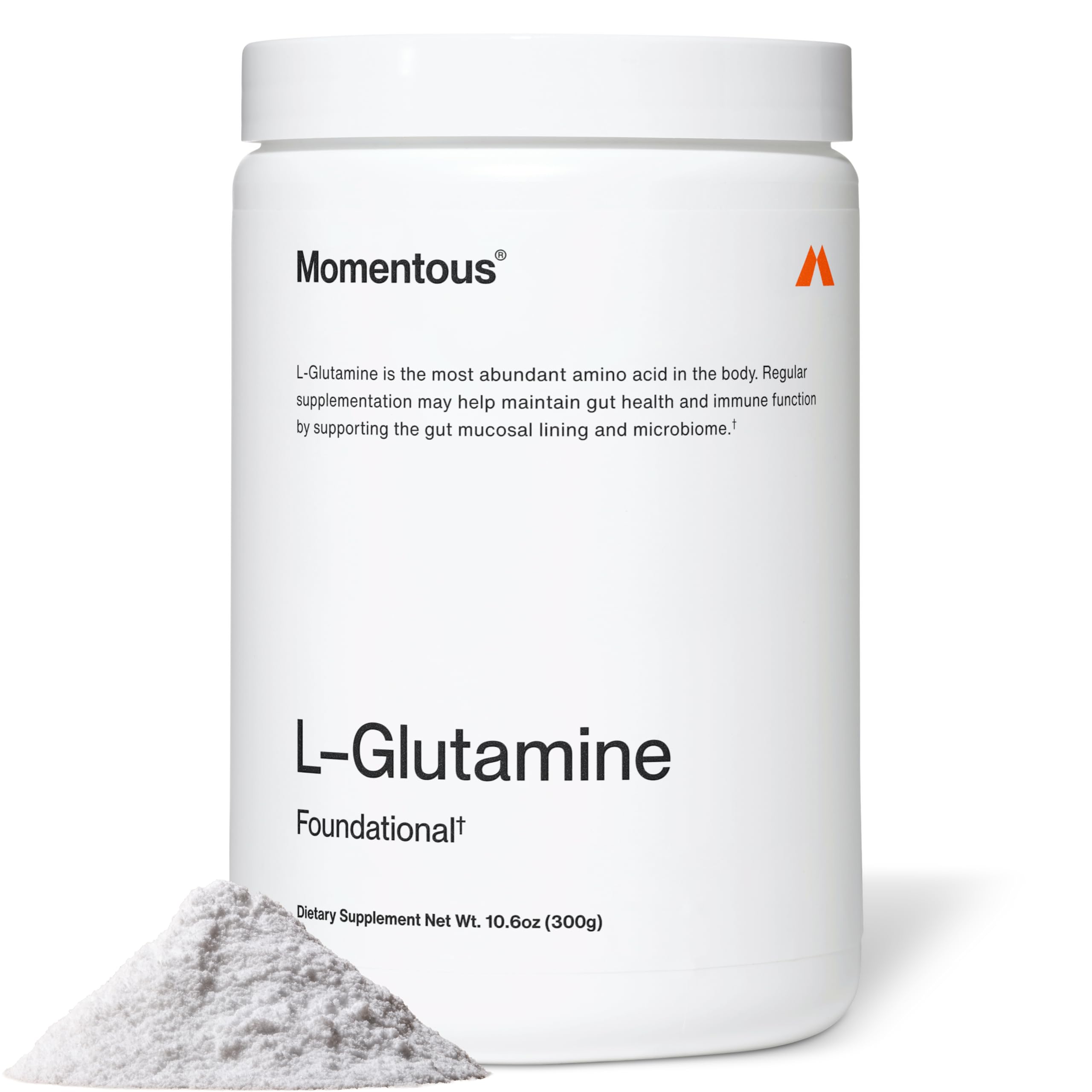 Momentous L-Glutamine Powder bottle label shows NSF Certified for Sport.