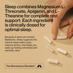 Momentous Magnesium L-Threonate bottle on display for sleep readiness support.