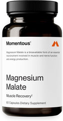 Momentous Magnesium Malate bottle pour showcasing energy support potential.
