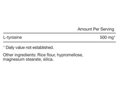 Momentous Tyrosine label close-up with NSF Certified for Sport
