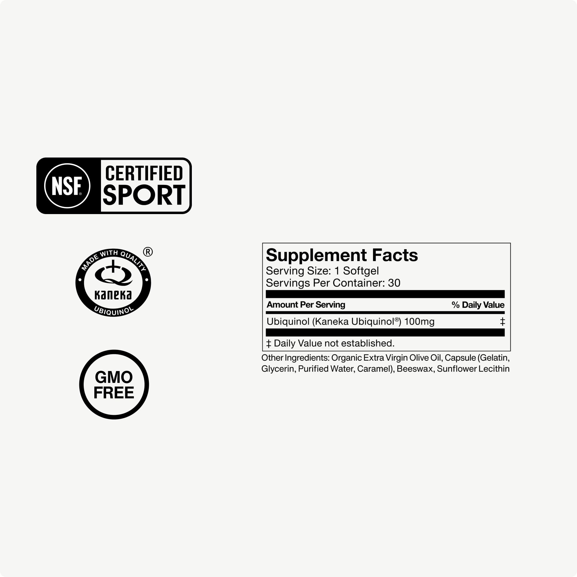 Momentous Ubiquinol capsules shown with athletic context for daily energy.