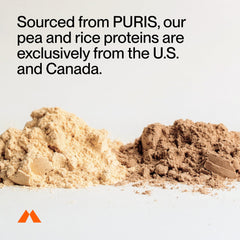 Momentous Vegan Protein Powder Vanilla Spice powder in glass with spoon for easy mixing.