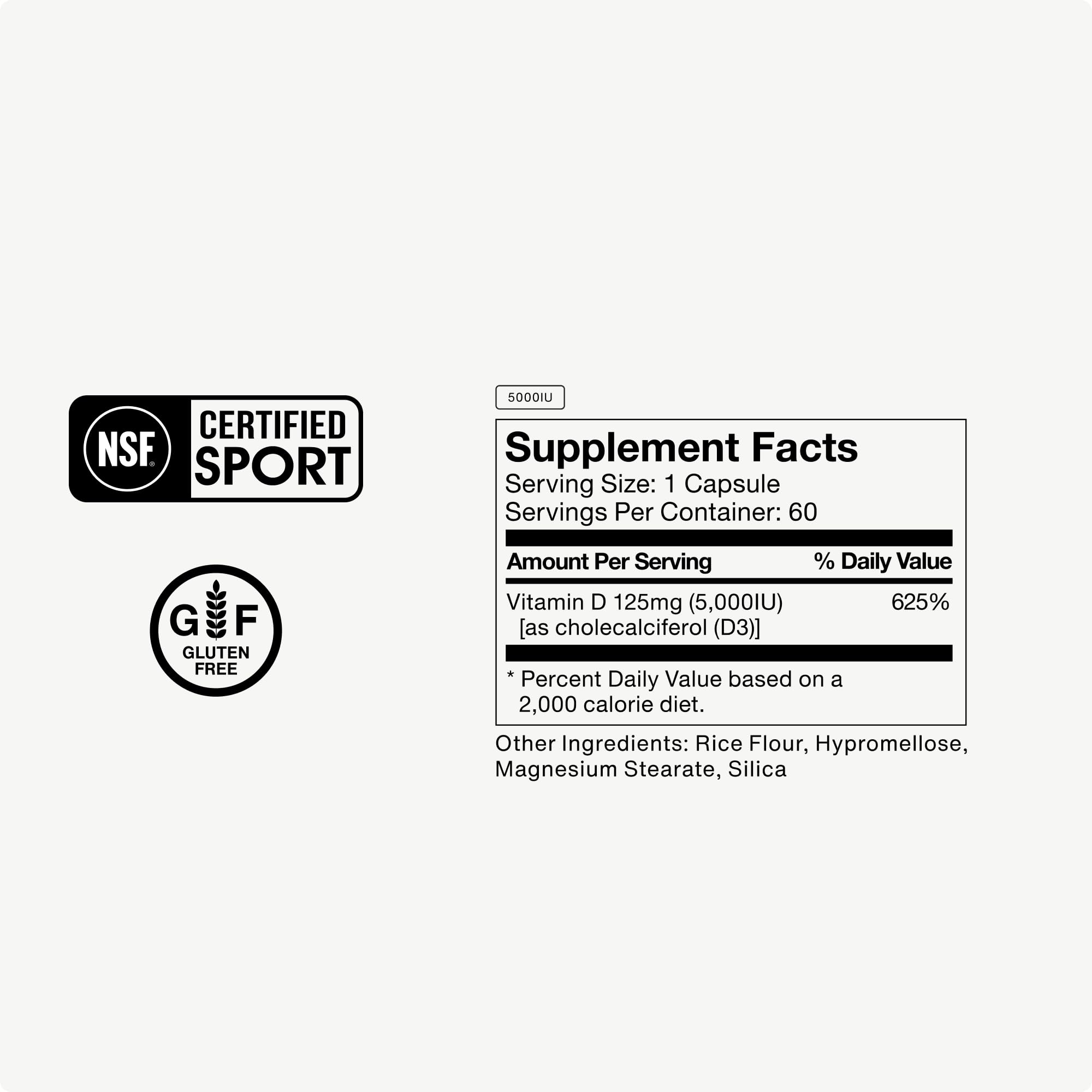 Momentous Vitamin D3 gluten-free capsules suitable for sensitive diets.