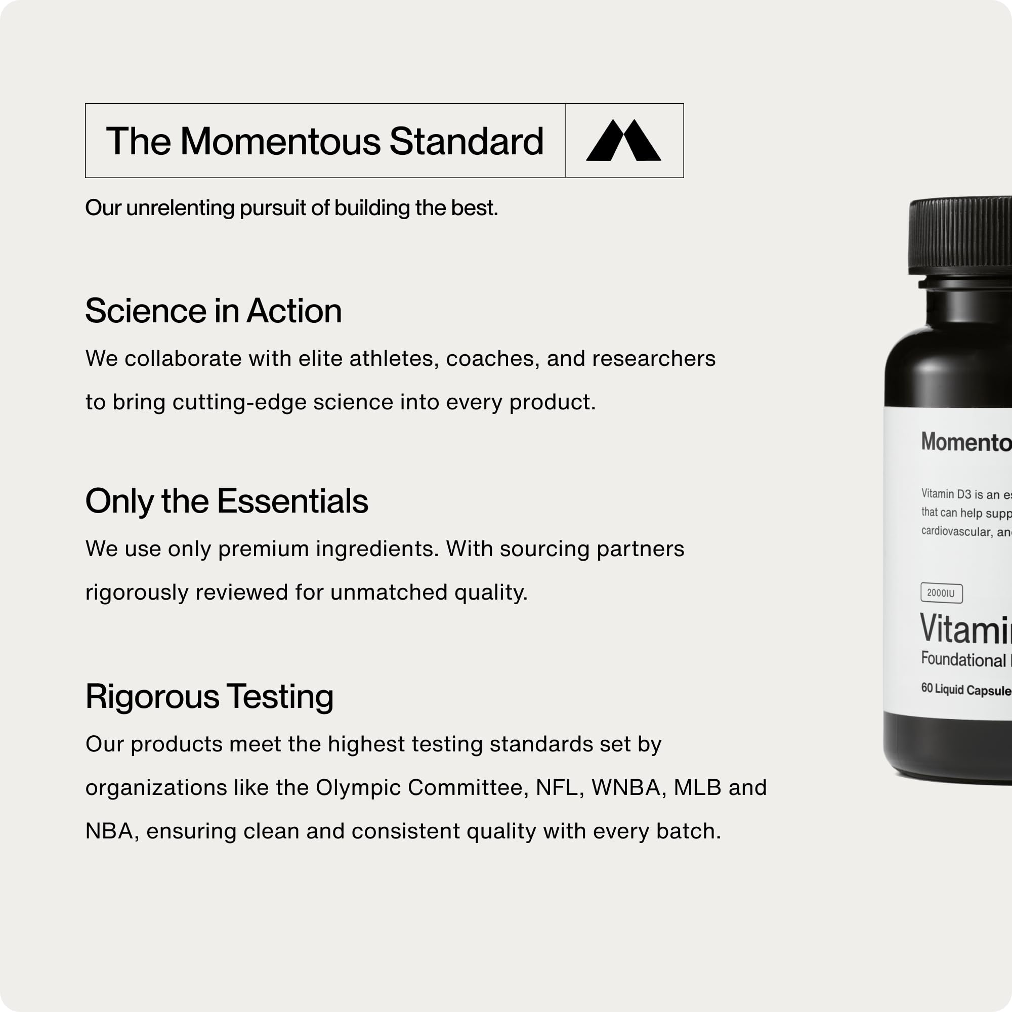 Momentous Vitamin D3 gluten-free-label signals allergen-friendly formulation
