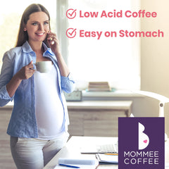 Mommee Coffee Arabica beans close-up; premium quality beans for a smooth cup.