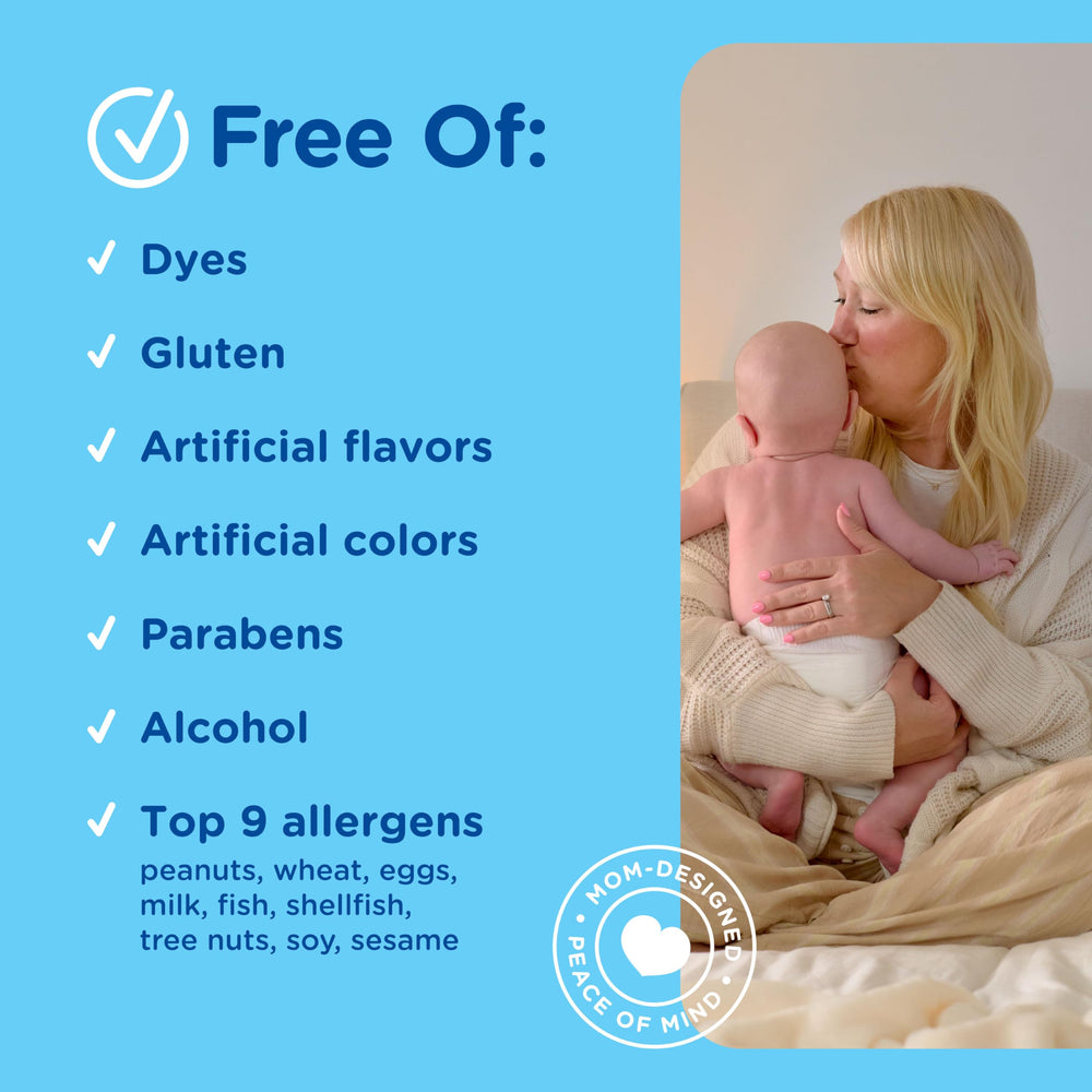 Non-GMO formulation with simple ingredient list for babies.