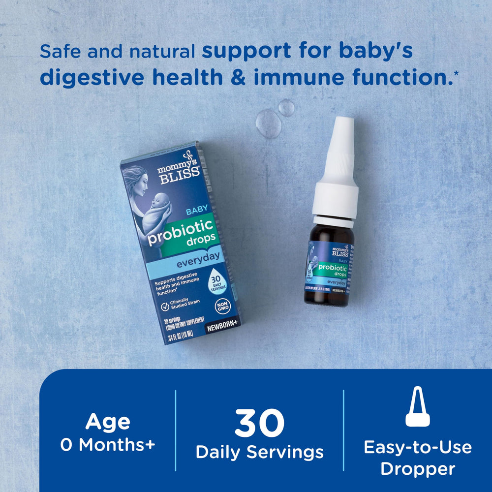 Mommy's Bliss Baby Probiotic Drops Everyday dropper provides precise dosing on your schedule