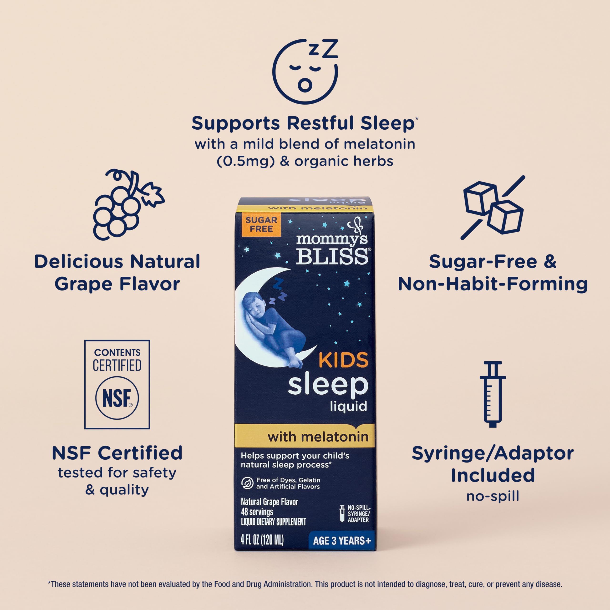 Close-up of the dosing visual from Mommy's Bliss Sleep Liquid.