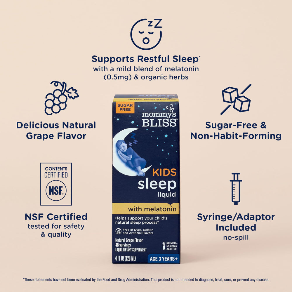 Close-up of the dosing visual from Mommy's Bliss Sleep Liquid.