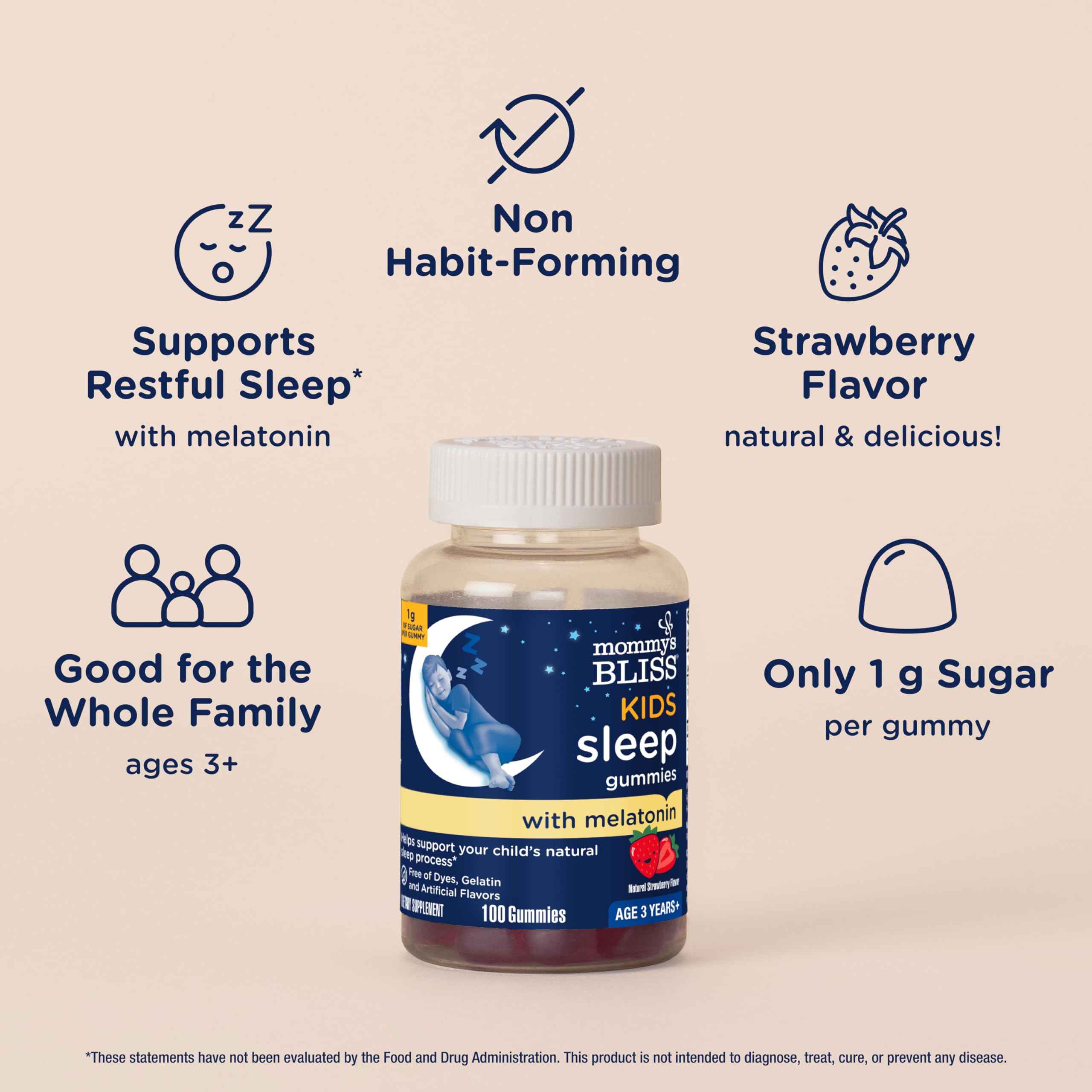 Ingredient panel highlights natural components in Mommy's Bliss gummies