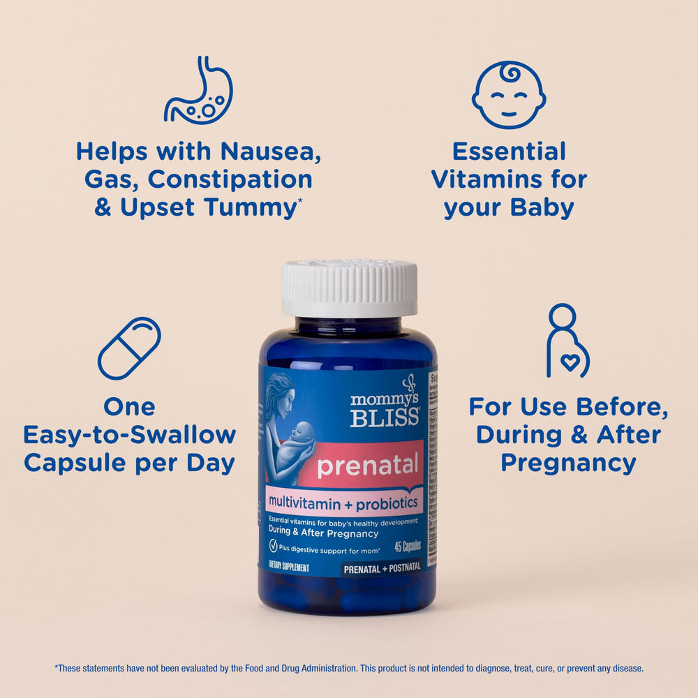 Mommys Bliss prenatal ginger extract for digestive comfort.