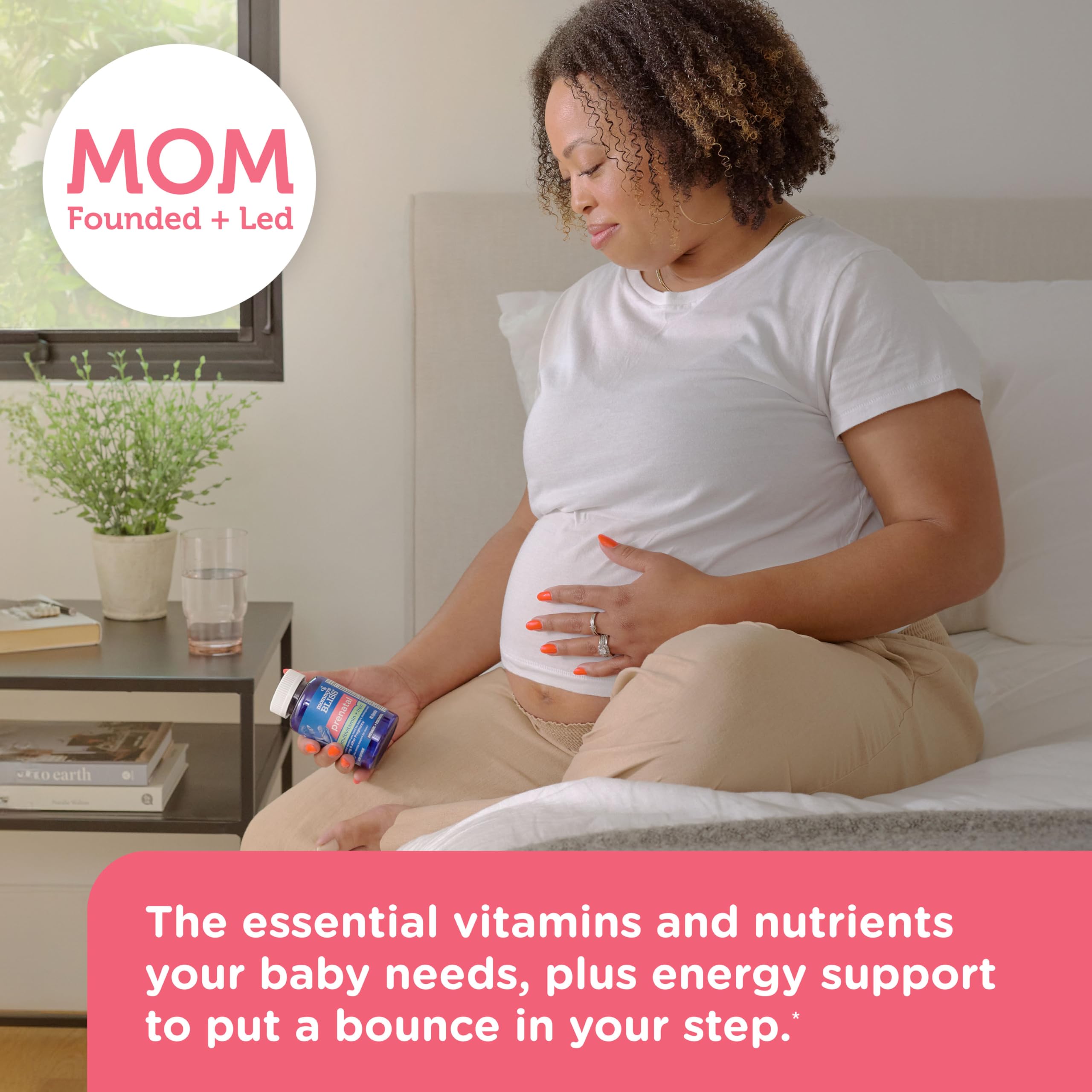 Mommy's Bliss prenatal ingredients panel lists 20 vitamins and minerals.
