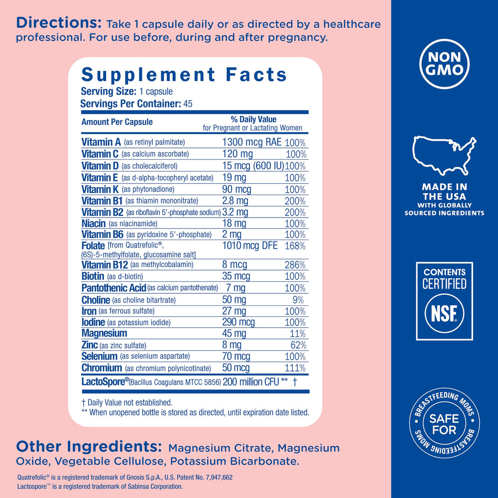 Mommy's Bliss prenatal vegan and gluten-free formula supports dietary preferences.