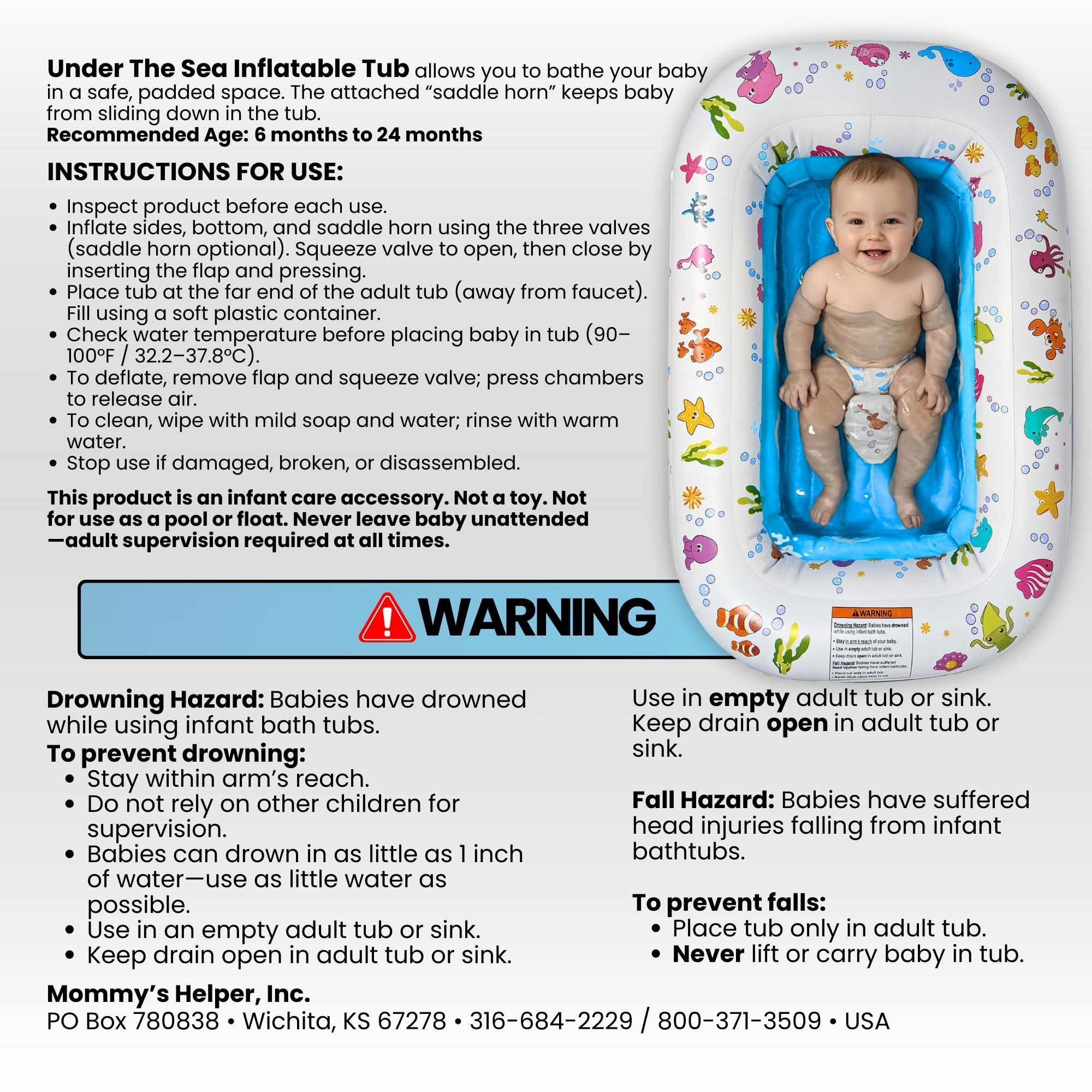 Foldable, lightweight design fits in a diaper bag for travel with Mommy's Helper.