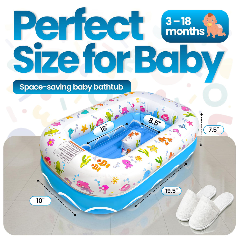 Inflatable saddle horn bath seat from Mommy's Helper helps keep baby secure during sit baths.