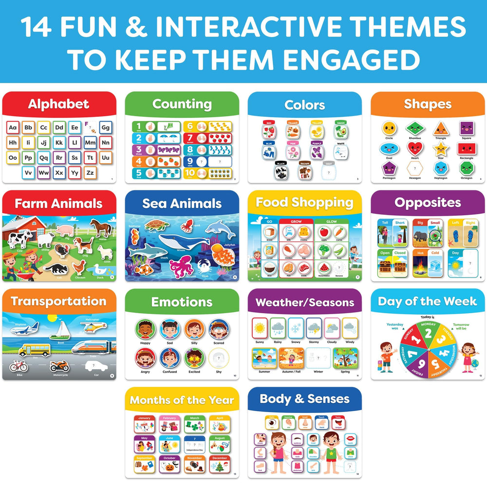 Momo & Nashi Busy Book alphabet activities promote early literacy through hands-on tracing and matching
