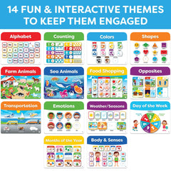 Momo & Nashi Busy Book alphabet activities promote early literacy through hands-on tracing and matching