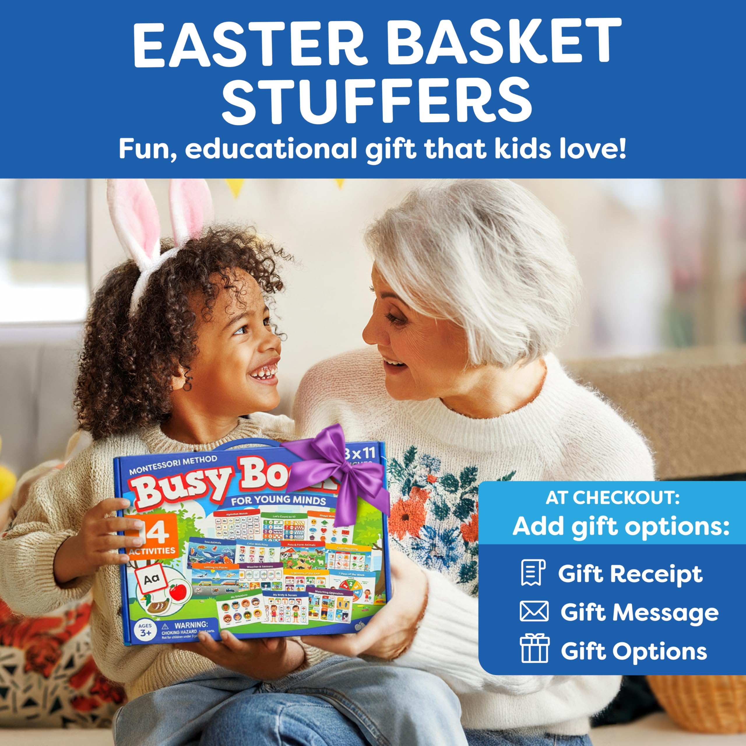 Momo & Nashi Busy Book textures stimulate tactile exploration and fine motor development