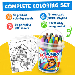 Momo & Nashi jumbo crayons with ergonomic hexagonal grip promote steady coloring.