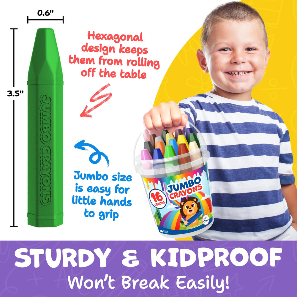 Momo & Nashi washable crayons keep art time clean and surfaces easy to wipe.